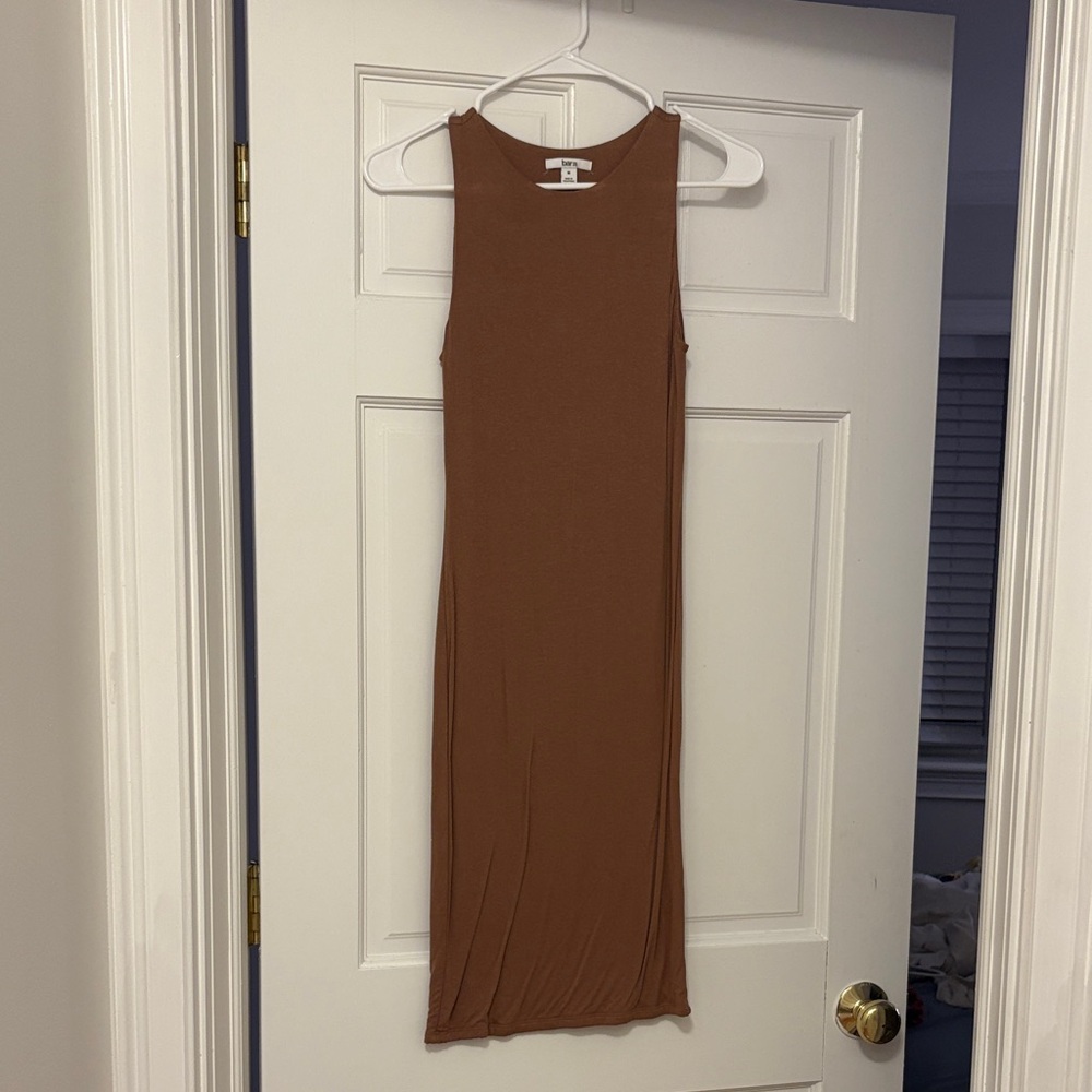 Bar III Sleeveless Tan Midi Dress